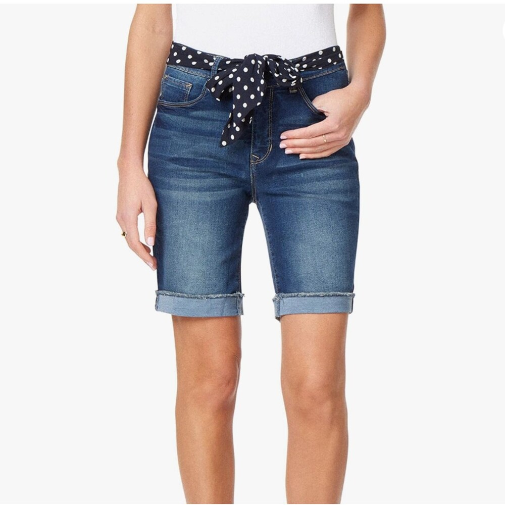 Angels Denim Bermuda Shorts Everluxe Sculpt Women's 18 Blue Stretch 5-Pocket
